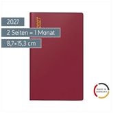 Taschenkalender Mod. M-Planer 2027 | A6, Kunststoff, bordeaux