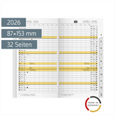 Monats-Ersatzkalendarium Mod. M-Planer 2026 viersprachig | 87×153 mm, Karton, weiß
