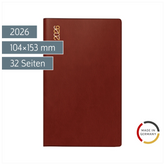 Taschenkalender Mod. uni-planer 2026 | A6, Kunststoff, bordeaux