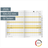 Monats-Ersatzkalendarium Mod. uni-planer 2026 | 104×153 mm, Karton, weiß