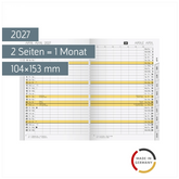 Monats-Ersatzkalendarium Mod. uni-planer 2027 | 104×153 mm, Karton, weiß