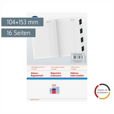 Adress-Registerheft | 104×153 mm, Karton, weiß