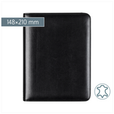 Ringbuch Zeitplansystem Timing 1 | A5, Leder, schwarz