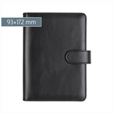 Ringbuch Zeitplansystem Timing 2 | 93×172 mm, Kunstleder, schwarz