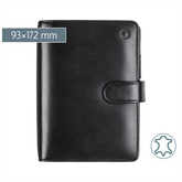 Ringbuch Zeitplansystem Timing 2 | 93×172 mm, Leder, schwarz