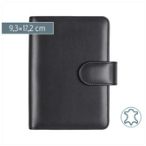 Ringbuch Zeitplansystem Timing 2 | 9,3×17,2 cm, Leder, schwarz
