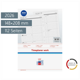 Wochenkalendarium Timeplaner Work 2026 | A5, schwarz