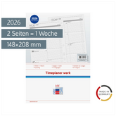 Wochenkalendarium Timeplaner Work 2026 | A5, schwarz