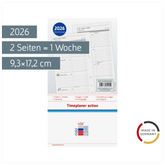 Wochenkalendarium Timeplaner action 2026 | 9,3×17,2 cm