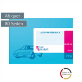 Fahrtenbuch | A6 quer, 80 Seiten, Karton, magenta/hellblau