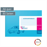 Fahrtenbuch | A6 quer, 80 Seiten, Karton, magenta/hellblau