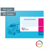 Fahrtenbuch „für LKW“ | A6 quer, 80 Seiten, Karton, magenta/hellblau
