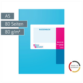 Kassenbuch | A5, 80 Seiten, Karton, magenta/hellblau