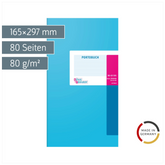 Portobuch | 165×297 mm, 80 Seiten, Karton, magenta/hellblau