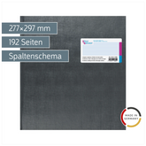Spaltenbuch mit Kopfleiste | 277×297 mm, 192 Seiten, mit Seitenzahlen, Spaltenschema, Kunststoff, grau