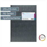 Vielzweckbuch mit Kopfleiste | A4, 192 Seiten, 24 Spalten, Kunststoff, grau