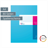 Spaltenbuch | A4, 80 Seiten, 6 Spalten, Karton, magenta/hellblau