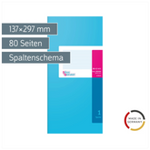 Spaltenbuch | 2/3 A4, 80 Seiten, 1 Spalten, Karton, magenta/hellblau