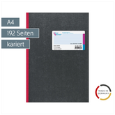 Geschäftsbuch | A4, 192 Seiten, kariert, Karton, dunkelgrau