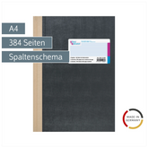 Spaltenbuch | A4, 384 Seiten, mit Seitenzahlen, 2 Spalten, Kunststoff, grau