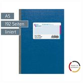 Kladde | A5, 192 Seiten, liniert, Karton, blau