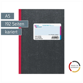 Kladde | A5, 192 Seiten, kariert, Karton, schwarz