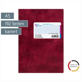Geschäftsbuch | A5, 192 Seiten, kariert, Kunststoff, rot