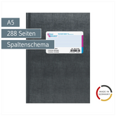 Spaltenbuch | A5, 288 Seiten, 2 Spalten, Kunststoff, grau