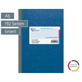 Kladde | A6, 192 Seiten, liniert, Karton, blau