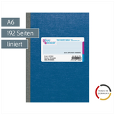 Kladde | A6, 192 Seiten, liniert, Karton, blau