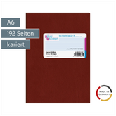 Geschäftsbuch | A6, 192 Seiten, kariert, Kunststoff, rot