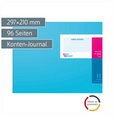 Vario-Journal mit Kopfleiste | A4 quer, 96 Seiten, Konten-Journal, Karton, magenta/hellblau