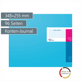 Vario-Journal mit Kopfleiste | 348×255 mm, 96 Seiten, Konten-Journal, Karton, magenta/hellblau