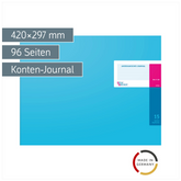 Amerikanisches Journal | 420×297 mm, 96 Seiten, Konten-Journal, Karton, magenta/hellblau