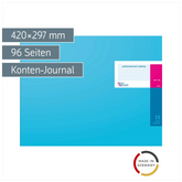 Amerikanisches Journal | 420×297 mm, 96 Seiten, Konten-Journal, Karton, magenta/hellblau