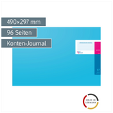 Amerikanisches Journal | 490×297 mm, 96 Seiten, Konten-Journal, Karton, magenta/hellblau