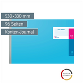 Vario-Journal mit Kopfleiste | 530×330 mm, 96 Seiten, Konten-Journal, Karton, magenta/hellblau