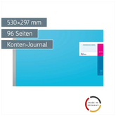 Amerikanisches Journal | 530×297 mm, 96 Seiten, Konten-Journal, Karton, magenta/hellblau