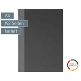 Protokoll- und Konferenzbuch | A4, kariert, schwarz