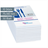 Notizblöcke „Gastronomie“ | unliniert, 50 Blatt, weiß, 10 Stück