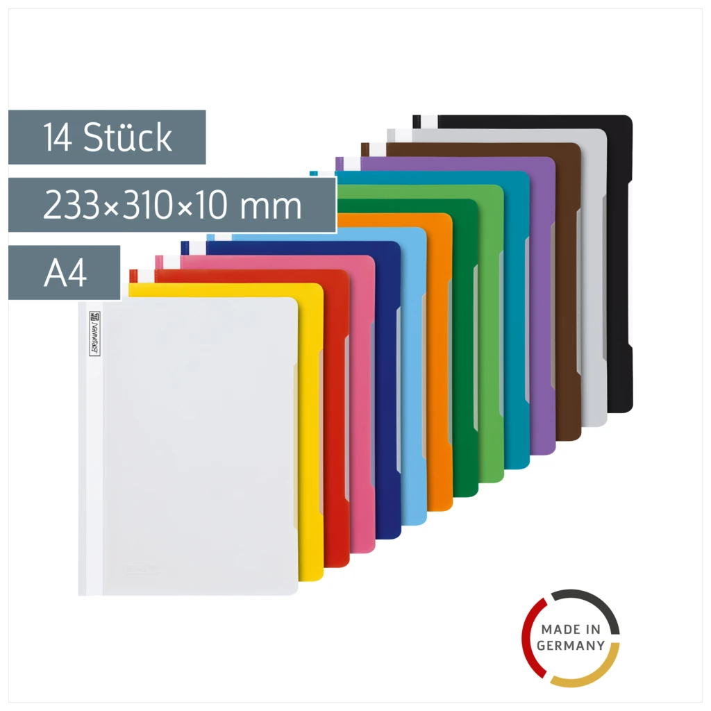 Schnellhefter-Set | A4, Füllhöhe: 10 mm, sortiert, 14 Stück