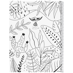 Collegeblock Premium Student „Tropical“ | A4, Lineatur 27, 80 Blatt, gelb/mehrfarbig