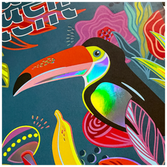 Collegeblock Premium Student „Tropical“ | A4, Lineatur 28, 80 Blatt, blau/mehrfarbig
