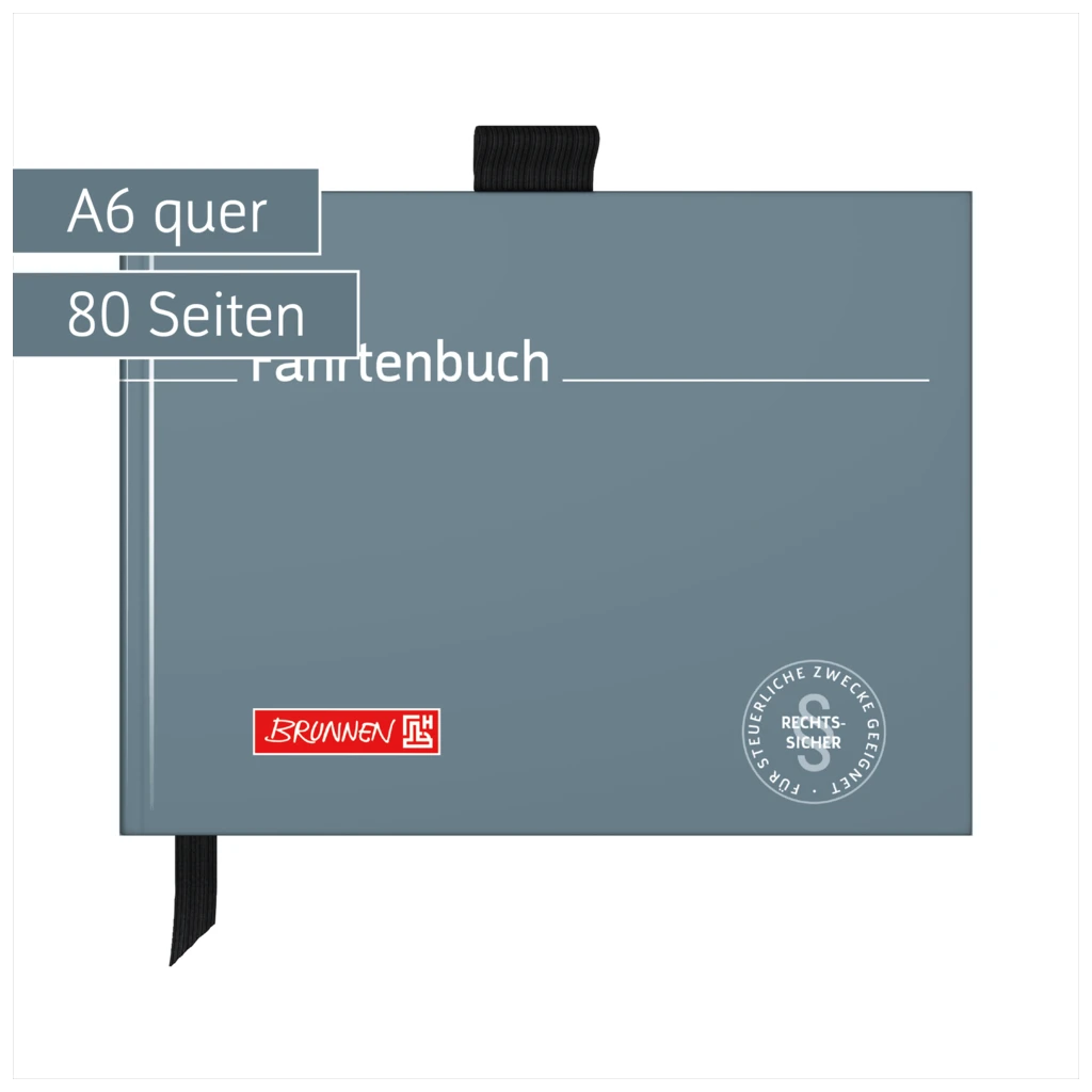 Fahrtenbuch „für Kraftfahrzeuge“ | A6 quer, 80 Seiten, Papier