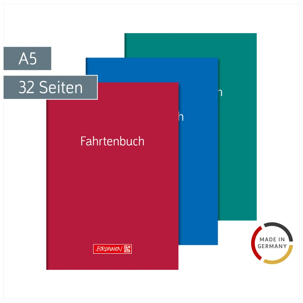 Fahrtenbuch | A5, 32 Seiten, Karton, sortiert