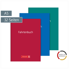 Fahrtenbuch | A5, 32 Seiten, Karton, sortiert