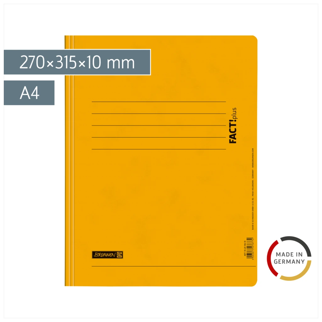 Schnellhefter FACT!plus | A4, Füllhöhe: 10 mm, gelb