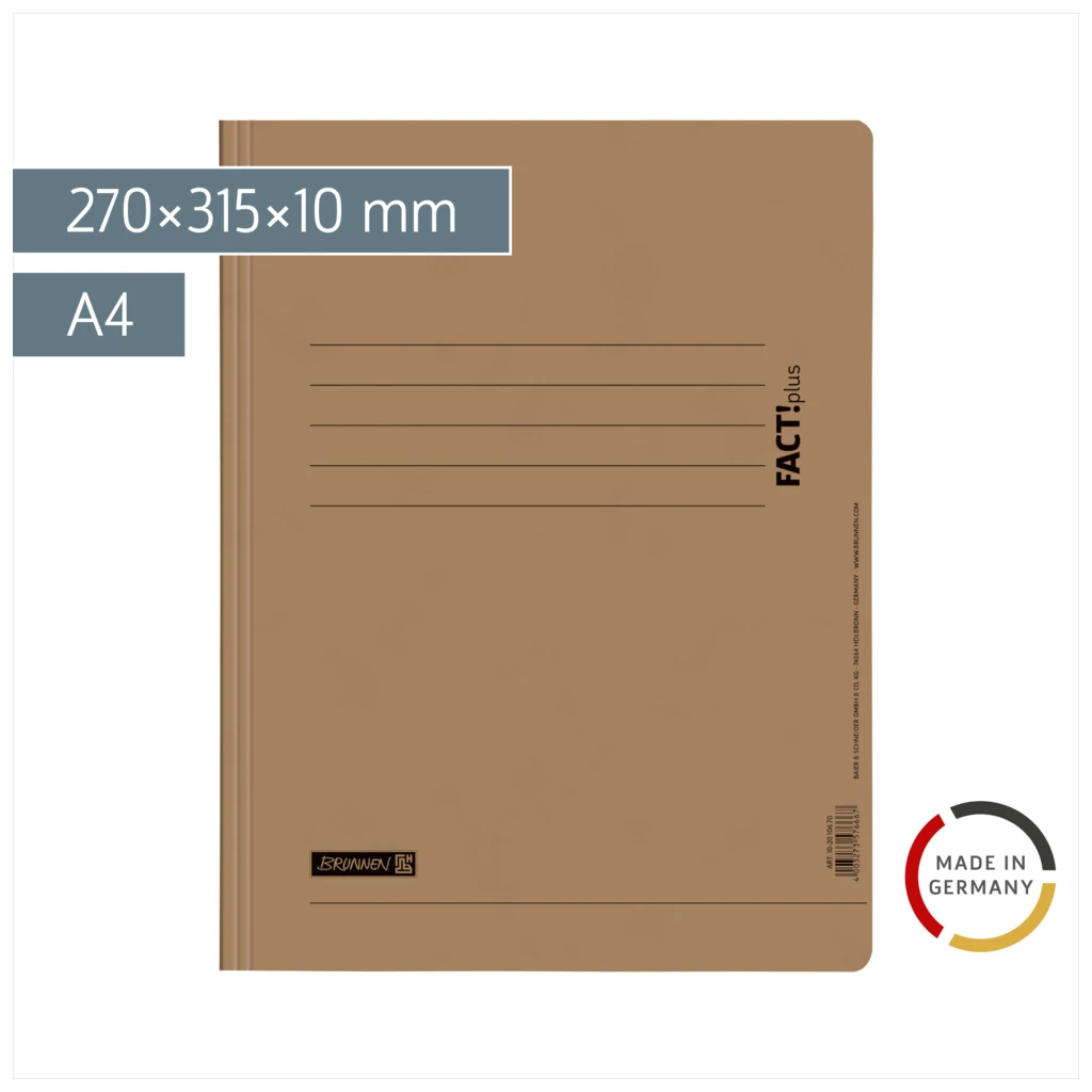 Schnellhefter FACT!plus | A4, Füllhöhe: 10 mm, braun