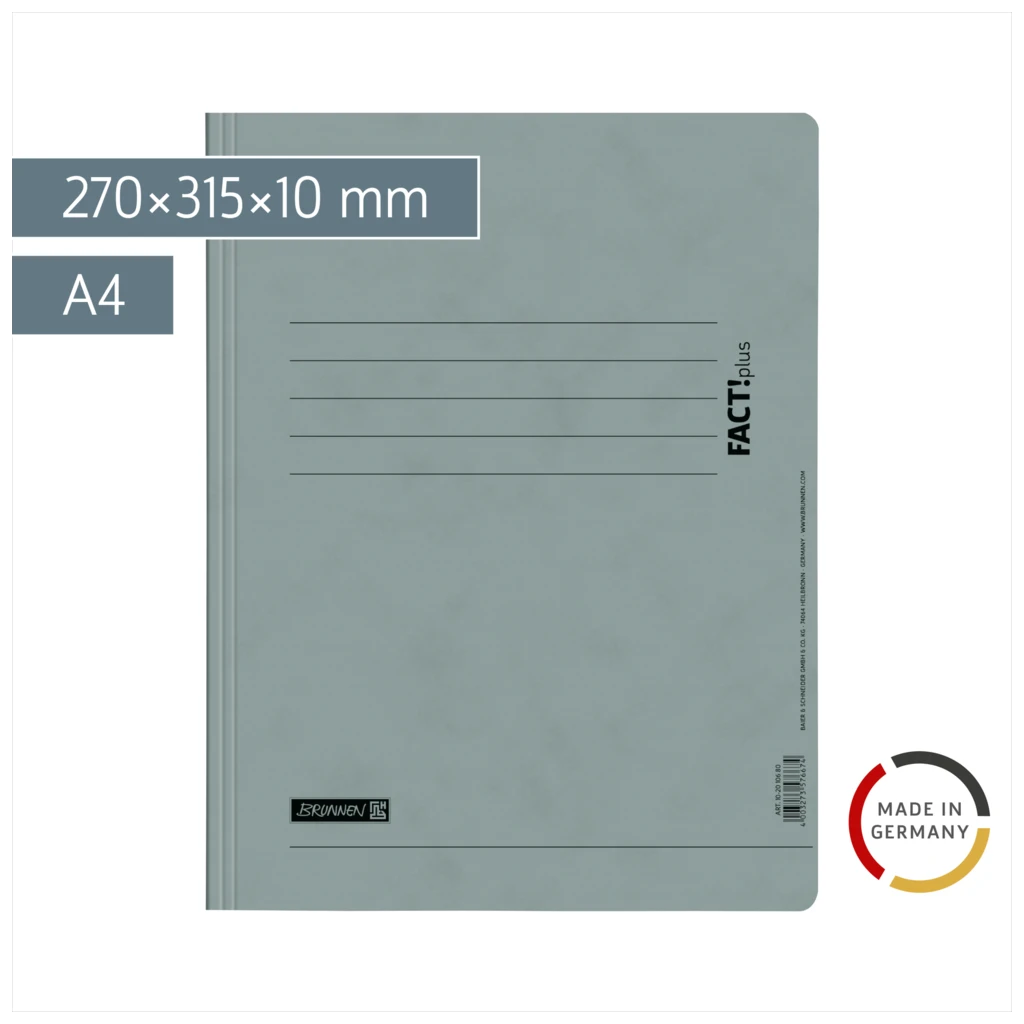 Schnellhefter FACT!plus | A4, Füllhöhe: 10 mm, grau