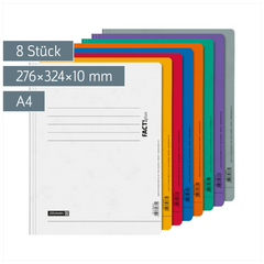 Schnellhefter-Set FACT!plus | A4, Füllhöhe: 10 mm, sortiert, 8 Stück